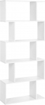 VASAGLE 5-tasandiline raamaturiiul seisev riiul kontoririiul Vabalt seisev dekoratiivne riiul moodne elutuba magamistuba kontor valge LBC62WT