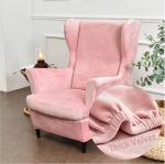 2 tk Stretch Velvet tugitooli kate T padjakattega Solid Color Fashion Non-Slip tugitooli kate Strandmon magamistoele (Rose)