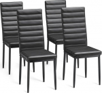 Bealife S&ouml;&ouml;gitoolide komplekt 2/4/6, s&ouml;&ouml;gitoolid k&ouml;&ouml;ki ja s&ouml;&ouml;gituppa, polsterdatud toolid k&otilde;rge seljatoega, kaasaegne (must-PU nahk, 4 tk komplekt)