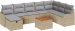 9-teiliges Garten Sofa Set mit Kissen Beige Poly Rattan, 2-Sitzer Garten Sofa mit Kissen Beige Poly Rattan Gartenlounge Model3359497