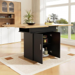 KAZZIO teleskoopiline s&ouml;&ouml;gilaud, pikendatav s&ouml;&ouml;gilaud koos riiulitega, ruumi s&auml;&auml;stev k&ouml;&ouml;gilaud, kolme riiuliga, k&ouml;&ouml;ki ja elutuppa (naturaalne + must (140 x 70 cm))