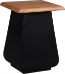 Galway k&uuml;ljelaud 30 x 45 x 30 cm Ristk&uuml;likukujuline must naturaalne akaatsiapuu metallist unikaalne k&auml;sitsi valmistatud t&auml;ispuidust m&ouml;&ouml;bel elutoa laud kohvilaud diivanilaud lilleh&auml;rra