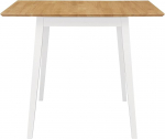Hallowood Ledbury LEB-TAB970-W Small Wooden Dining Table in White and Oak, Rubberwood, White Painted Body with Light Oak Finish