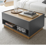 Lomadox kohvilaud elutuppa antratsiidis, Wotan tammepuidust sisustusega B x K x S ca 90 x 38 x 60 cm