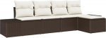 5-teiliges Garten-Sofa-Set mit Kissen aus braunem Poly-Rattan Gartenlounge Model3355687