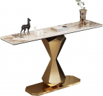 Konsoollaud Rock Slab sissep&auml;&auml;sulaua metallist raamiga, kaasaegne konsoollaud sissep&auml;&auml;suks, magamistuppa, kodu ja kontori kaunistamiseks, ruumi s&auml;&auml;stev (120 cm / 47.2 tolli)