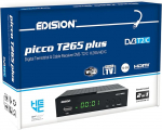 EDISION Picco T265 Plus maapealne DVB-T2 ja kaabelvastuv&otilde;tja DVB-C H.265 HEVC FTA Full HD PVR, USB, HDMI, SCART, S/PDIF, IR, USB WiFi tugi, universaalne 2-in-1 kaugjuhtimispult