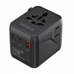 25 W reisiadapter maailmas, 5 in 1 universaalne adapter USB A, USB C, 1 &uuml;lemaailmne pistikupesa ja USA/JP pistikupesa, reisipistik rahvusvahelise pistikupesa adapter EL USA UK Kanada Jaapan Austraalia jaoks