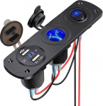 Thlevel auto USB-laadija pistikupesa 5 V 4,2A kiirlaadimine LED-indikaatoriga Veekindel ja tolmukindel 12 V ~ 24 V paatide mootorrataste maasturite busside veoautode haagissuvilate meres&otilde;idukite jaoks, t&uuml;&uuml;p B