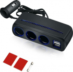 Sigaretis&uuml;&uuml;taja jaotur 12/24 V, adapter sigaretis&uuml;&uuml;taja pistikupesa 3 pistikupesa ja 2-pordiline USB, 120 W autolaadija sigaretis&uuml;&uuml;taja pikendus 65 cm mobiiltelefonidele GPS autokaamerale jne.