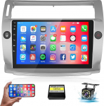 Hodozzy Android autoradio Citro&euml;n C4 2004-2009/C-QUATRE 2008-2011 autoraadio Bluetooth satelliitnavigatsiooniga, 9-tolline puuteekraan koos Mirror Link/WiFi/GPS/RDS/FM/USB + tagurduskaamera