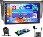 Hikity [4+64G] Android 15 Autoradio f&uuml;r Nissan Sentra/Sylphy 2013-2017 Radio CarPlay Android Auto Wireless Bildschrim 10.1" Auto Radio Bluetooth Mirror Link Navi GPS EQ DSP WiFi FM RDS