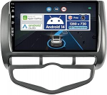 9-tolline autoraadio Honda Fit/City/Jazz (2002-2007) GPS navigatsioon - Traadita CarPlay Android auto - Tagantj&auml;rgi kaamera - Android 14 2 DIN - DSP DAB roolijuhtimispult 4G Bluetooth 5.0 WiFi
