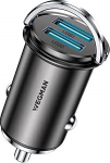 Wegman 45 W sigaretis&uuml;&uuml;taja USB A 2X, autolaadija (Super Compact), 12 V USB adapter auto, mobiiltelefoni laadija, kiirlaadija nutitelefonidele, tahvelarvutitele ja muule, toetab QC3.0
