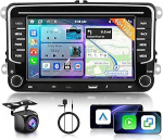 6G + 128G 8-tuumaline, podofo 7-tolline autoraadio Bluetooth VW Golf 5 6 Polo Passat Skoda Touran Tiguan Seat, Carplay Android auto, WiFi GPS Navi RDS / FM DSP, Android 15 raadio 2 DIN koos AHD tagantvaatega
