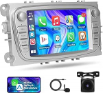 4GB + 64GB Qualcomm Snapdragon autoraadio Ford Focus II S-Max Mondeo Galaxy II jaoks, 7-tolline Carplay autoraadio koos Android auto Bluetooth GPS navigatsiooniga WiFi SWC FM / RDS raadio Canbus DSP + tagasi