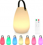 Battery Large Outdoor Lamp with Remote Control Portable Multicoloured LED Rechargeable Table Lamp Waterproof Wireless Rechargeable Dimmable Outdoor Table Lamp