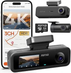 70mai T800E 4K Dash Cam auto 3-kanaliline, 4K + 1080P + 1080P eesmine tagumine sisemine 3-kanaliline autokaamera HDR F1.55, IR &ouml;&ouml;n&auml;gemine, parkimise j&auml;lgimine 24H, GPS, G-sensor, WiFi 6, superkondensaator koos
