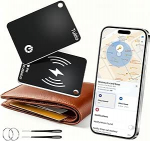 Air Tags (must) 2 tk, Apple'iga &uuml;hilduv nutikas j&auml;lgimiskaart Kus on? App (ainult iOS), Bluetooth j&auml;lgimisseade juhtmevaba laadimisega, IP68 veekindel, v&otilde;tmeotsija v&otilde;tmehoidjaga / nailonpaelaga.