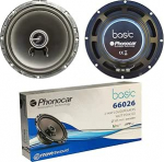 2 Phonocar Basic 66026 K&otilde;larid koaksiaalsed 2-Way 16,50 cm 165 mm 6,5 tolli l&auml;bim&otilde;&otilde;t 30 Watt RMS ja 60 Watt Max 4 Ohmi 90 dB SPL Automaatne paar