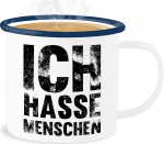 Email tinamug - avaldus - ma vihkan inimesi - Mag keine - 300 ml - valge sinine - avaldused Sarkasmimugid Happy New Year Cups New Year Tin koos