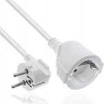 Inline pikenduskaabel, toitejuhe, 20 m, maanduskontaktiga pistik nurga all/pistikupesa, H05VV-F, siseruumides, k&otilde;rgendatud puutetundlik kaitse, valge, 16410Z