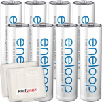 8 Panasonic Eneloop AA / Mignon patareide pakk - uusim p&otilde;lvkond - k&otilde;rge j&otilde;udlusega patareid kraftmax akukarpides V5