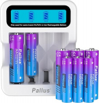 Pallus laetav AA ja AAA aku, 4 x 3500 mWh AA liitiumpatareid ja 4 x 1100 mWh AAA liitiumpatareid koos 2-tunnise kiirlaadijaga, kuni 1600 ts&uuml;klit.