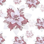 24 Glitter Poinsettia lilled Kunstlikud j&otilde;ululilled kaunistused Pulmadekoratsioon J&otilde;ulupuu kaunistus koos klambriga kingituseks, 6 tolli, 4 tolli, 3 tolli (valge roosa)
