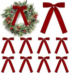 10 tk j&otilde;ulud sametist vibud 17x24cm rustikaalne sametist j&otilde;ulukaunistused j&otilde;ulukaunistused Vintage sametist lint eelnevalt seotud j&otilde;ulukaunistused garlandid p&auml;rgade kingitused