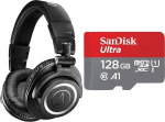 Audio-Technica M50xBT2 juhtmevabad k&otilde;rvaklapid mustad & SanDisk Ultra Android microSDXC UHS-I m&auml;lukaart 128GB + adapter