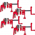 DURDUR 4 Piece Pipe Clamp Pipe Clamps 3/4 Inch Malleable Cast Iron Screw Clamp Set for Door Chuck Mounting Set, Quick Release Clamp, Vice, Gluing Clamp