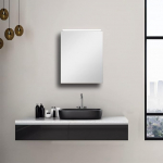 Talos Mirage Mirror Cabinet 50 x 60 cm Bathroom Mirror Cabinet with LED Lighting High-Quality Aluminium Body Bathroom Mirror Cabinet with Neutral White Light Colour