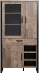 trendteam smart living - Emile - Display Cabinet - Oak / Black - Spacious Cabinet in Rustic Look - (W x H x D) 106 x 195 x 45 cm - Living Room Cabinet with Special Handles - 11 Compartments and 1