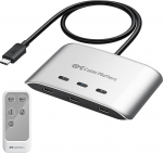 Cable Matters 20G USB C Switch, 3-in-1-Ausgang, unterst&uuml;tzt bis zu 8K@30Hz unter Windows, 4K@60Hz unter macOS, 140W PD, zum Teilen eines USB-C/Thunderbolt 4-Monitors oder -Docks