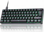 TMKB T61SE Gaming Mechanical Keyboard with German QWERTZ Layout, Red Switch, Black