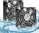 GDSTIME Pack of 2 12 V Waterproof Fan 80 mm IP68 80 x 25 mm Computer Fan Dual Ball Bearing 80 mm PC Cooling Case Fan 2-Pin DC Brushless