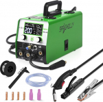 MIG-keevitusmasin 200A 240V 4-in-1 Multiprotsessi keevitaja MIG Gasless Flux Core / Lift TIG / Stick MMA / Coil Gun, s&uuml;nergia keevitamine, suur LED-ekraan, Upgrade MIG200