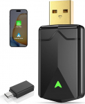 Juhtmevaba Carplay adapter - Androidi juhtmevaba autoadapter, 5,8 GHz WiFi, Plug & Play, mini ja stabiilne, iOS 10+/Android 10+, kiire auto&uuml;hendus s&otilde;idukitele alates 2016. aastast (1 tk)