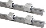 PWQBABJWL Professional 2 Pieces SBR25 300 400 500 600 800 1000 1200 1500 mm Linear Guide Rail Outer Diameter 25 mm 4 Pieces SBR25UU Linear Bearing Blocks for CNC Parts (400 mm)