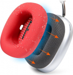 WC SweatZ Max - patenteeritud kaitsvad k&otilde;rvapadjakatted, mis &uuml;hilduvad AirPods Max 1 & 2 Wicked Cushionsiga | Higikindel ja kergesti pestav | T&auml;ielik k&otilde;rvapadja kaitse | Punane