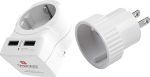 Skross 'Schutzkontakt' Country Plug Adapter White One Size & Meister Travel Adapter Type A - USA, Kanada, Tai ja Dominikaani Vabariigi jaoks.