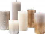 Bolsius Rustic Pillar Candles - Kinkekomplekt 6 t&uuml;kiga - Uus s&auml;delus - Dekoratiivsed majapidamisk&uuml;&uuml;nlad - Pikk p&otilde;lemisaeg - l&otilde;hnavaba - Sisaldab naturaalset taimset vaha - Ilma palmi&otilde;list