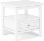 SIMPLIHOME Warm Shaker Table, Pine, Plywood, White/Opulent Garden, 20 Inches