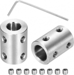 sourcing map Starre Schraubkupplung, 8 mm auf 10 mm, Schaftkupplung, Verbindungsst&uuml;ck, L22 mm x D, 16 mm, Stahlgelenkverbinder, starres Kupplungs-Set f&uuml;r 3D-Drucker, DIY-Encoder mit 16 Schrauben und