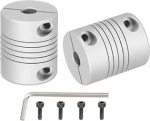 hankekaart Flexible Kupplungen, 6,35 mm kuni 6 mm, Gelenkverbinder aus Aluminiumlegierung, flexible Wellenkupplungen, Motorkupplung mit Schraubenschl&uuml;ssel f&uuml;r 3D-Drucker, CNC-Maschinen, DIY-Encoder