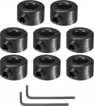 sourcing map Bohrung 6mm Schaftmanschette 13mm OD 8mm Dicke Kohlenstoffstahl Fahrwerk Stopper Radkragen mit Stellschraube & 2 Sechskantschl&uuml;ssel f&uuml;r Werkzeugmaschinenindustrie (Schwarz, 8 St&uuml;ck)