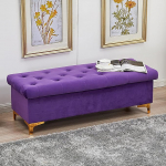 Velvet Storage Ottoman Bench, Premium Padded Storage Bench, Modern Home Bedroom Living Room Hallway Footstock Shoe Bench Multifunktsionaalne Pink Purple 60 x 45 x 40 cm (24 x 18 x 16 tolli)