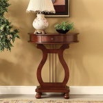 Half Moon Birch Console Diivanilaud Mid-Century Side Table Sahtlisse Ameerika kabinet Dekoratiivne P&otilde;hjamaade vastu seina Puidust veranda laud