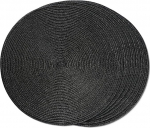 &Uuml;mmargused punutud lauamatted, 6 lauamati komplekt, sobivad s&ouml;&ouml;gilaudadele, kootud, pestavad, mittelibisevad, lauamatted, 15 tolli, Halloween, mustad.